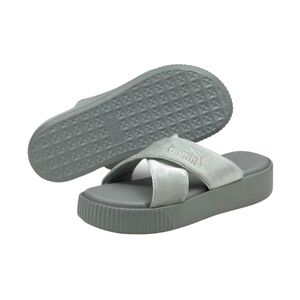 Puma Women's Velvet Platform Slide Sandals in Quarry / Quarry Size 9.5